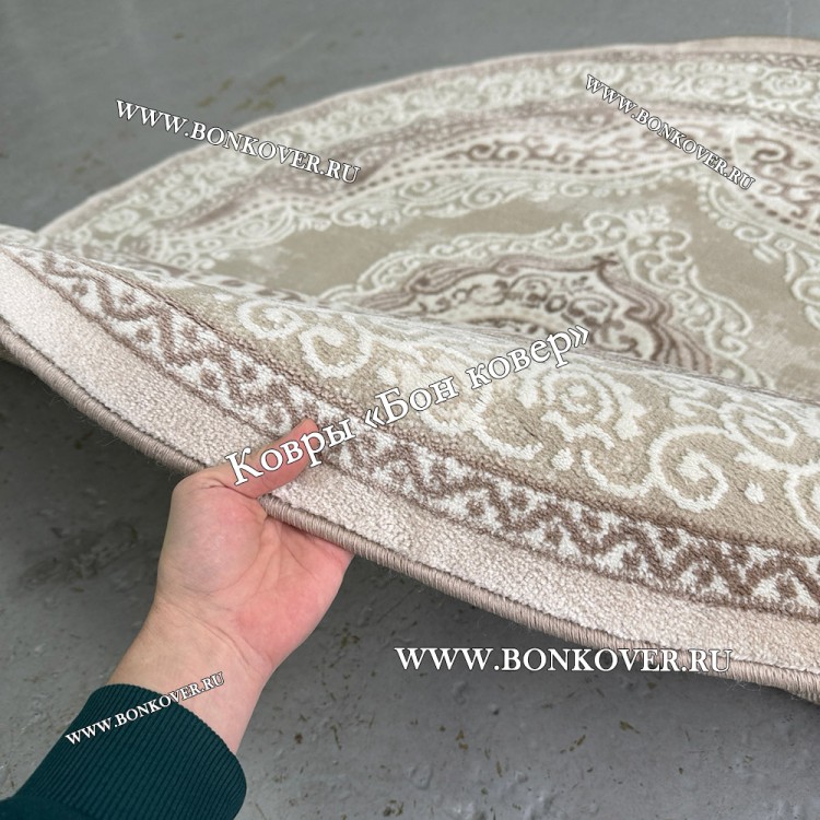 Круглый ковер в гостиную дизайн 02 Бежевый