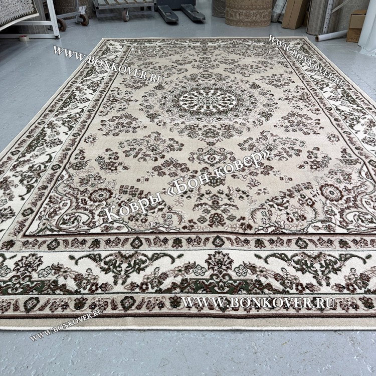 Ковер Лайт Карпет Медальон 30429 Бежево-Коричневый